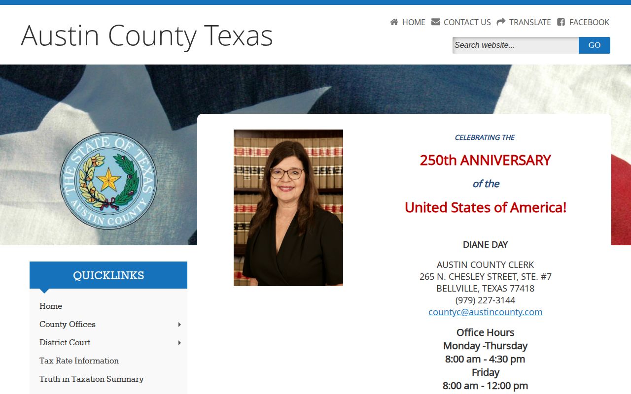 Austin County Clerk misdemeanor record access page