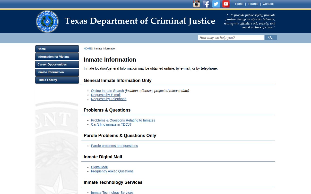 Austin County projected release date TDCJ search help